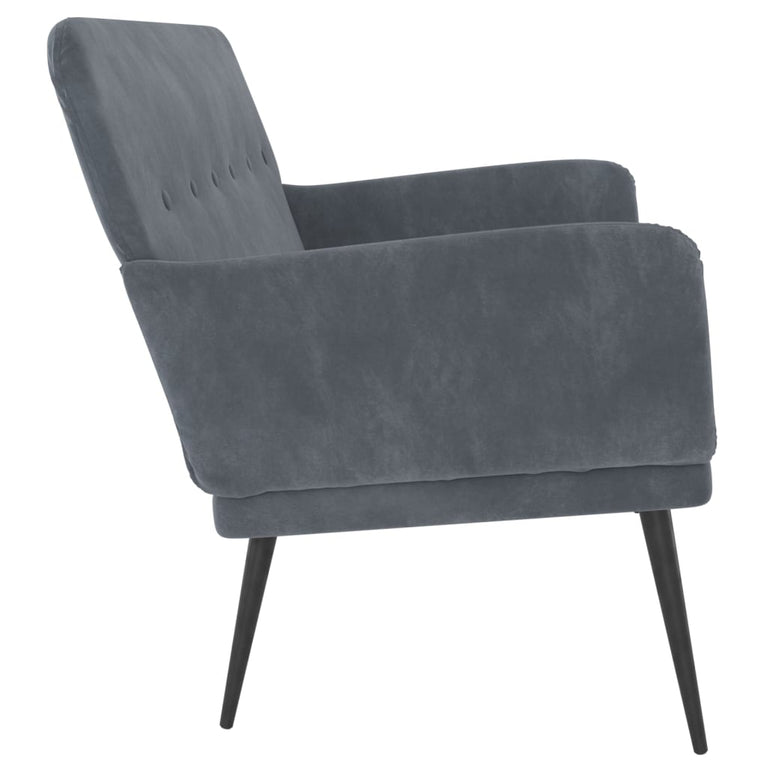 Bankje 108x79x79 cm fluweel donkergrijs MeubelReus