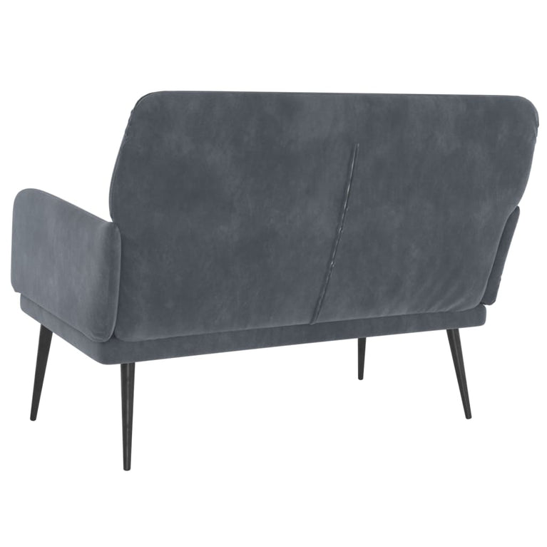 Bankje 108x79x79 cm fluweel donkergrijs MeubelReus