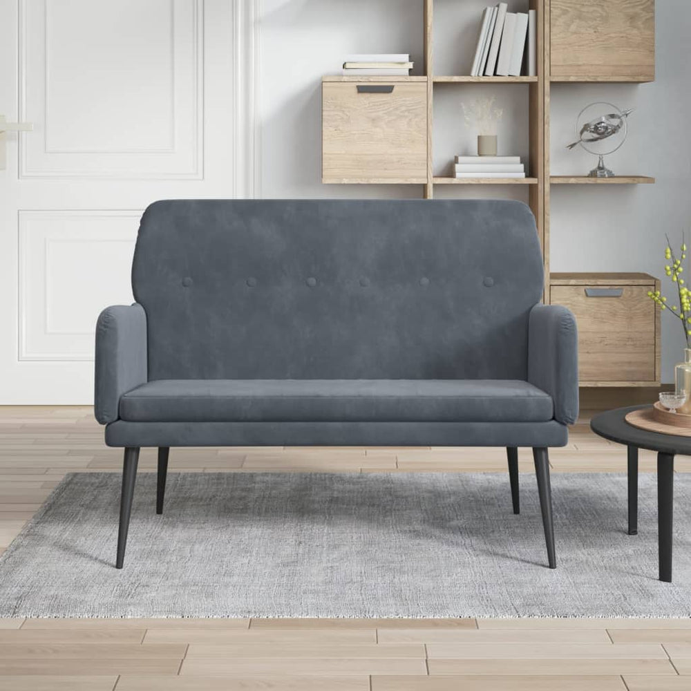 Bankje 108x79x79 cm fluweel donkergrijs MeubelReus