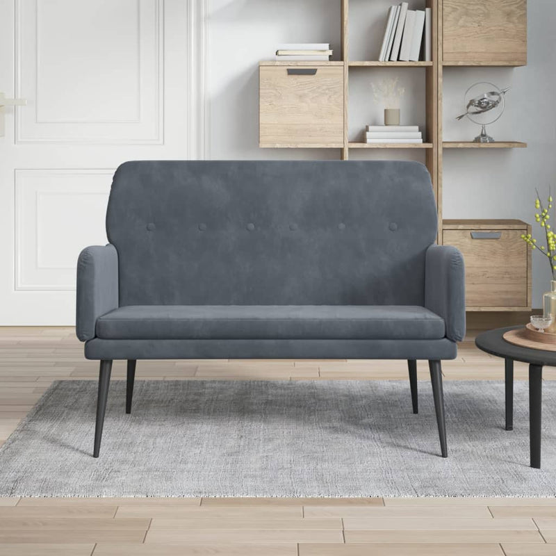 Bankje 108x79x79 cm fluweel donkergrijs MeubelReus