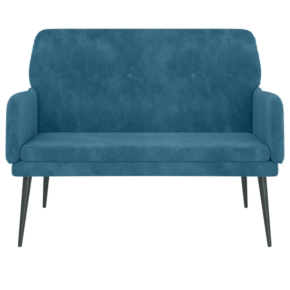 Bankje 108x79x79 cm fluweel blauw MeubelReus