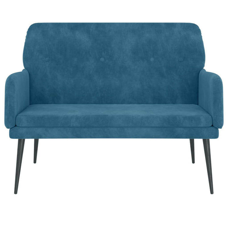 Bankje 108x79x79 cm fluweel blauw MeubelReus