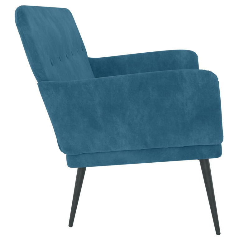 Bankje 108x79x79 cm fluweel blauw MeubelReus
