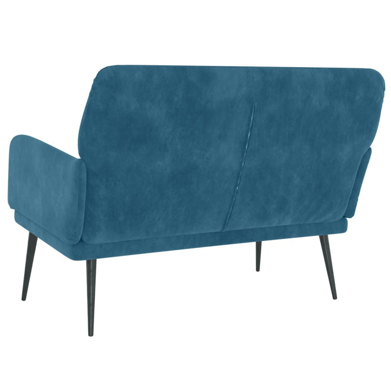 Bankje 108x79x79 cm fluweel blauw MeubelReus