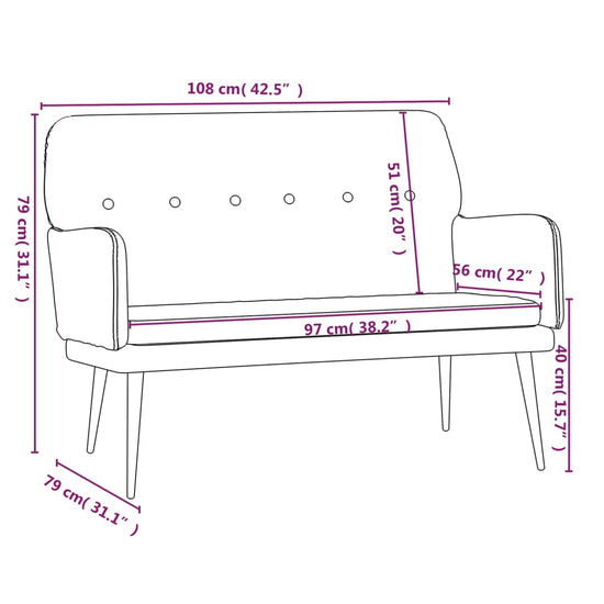 Bankje 108x79x79 cm fluweel blauw MeubelReus