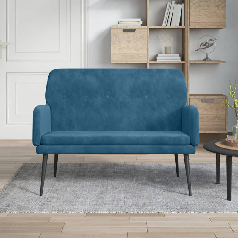 Bankje 108x79x79 cm fluweel blauw MeubelReus