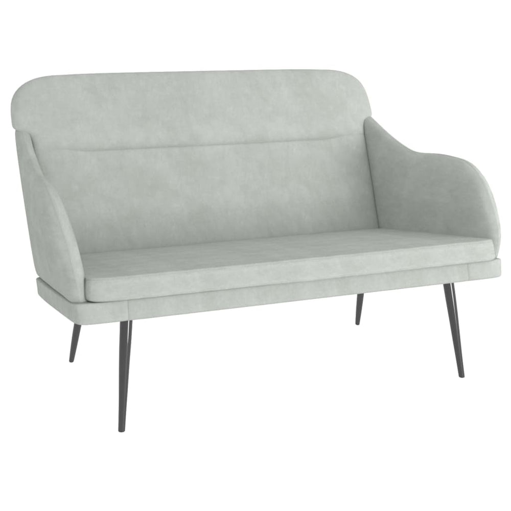 Bankje 110x76x80 cm fluweel lichtgrijs MeubelReus