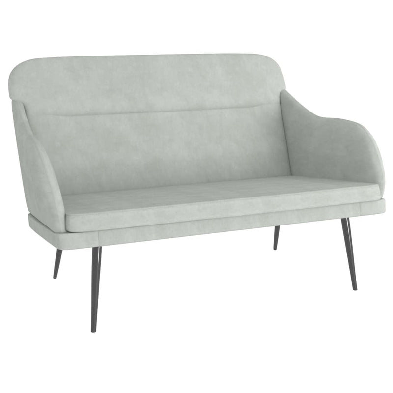 Bankje 110x76x80 cm fluweel lichtgrijs MeubelReus