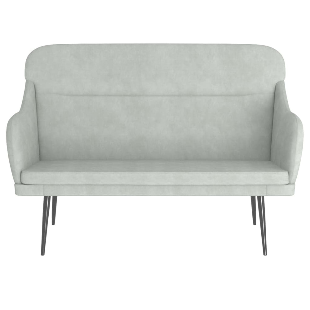 Bankje 110x76x80 cm fluweel lichtgrijs MeubelReus