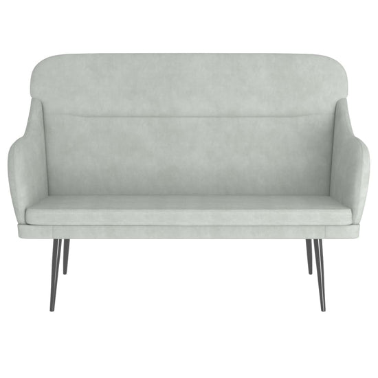 Bankje 110x76x80 cm fluweel lichtgrijs MeubelReus
