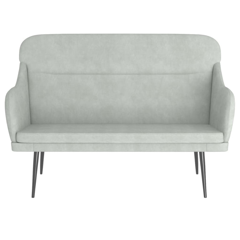 Bankje 110x76x80 cm fluweel lichtgrijs MeubelReus