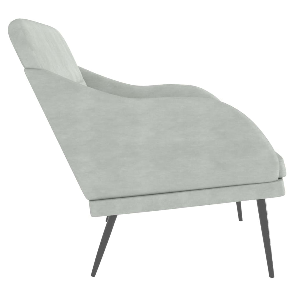 Bankje 110x76x80 cm fluweel lichtgrijs MeubelReus