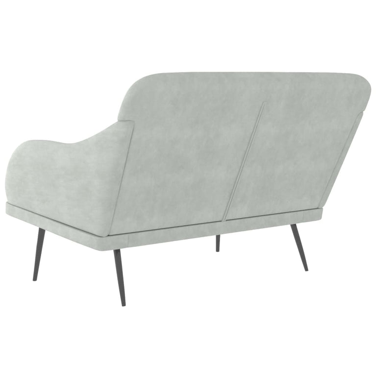 Bankje 110x76x80 cm fluweel lichtgrijs MeubelReus