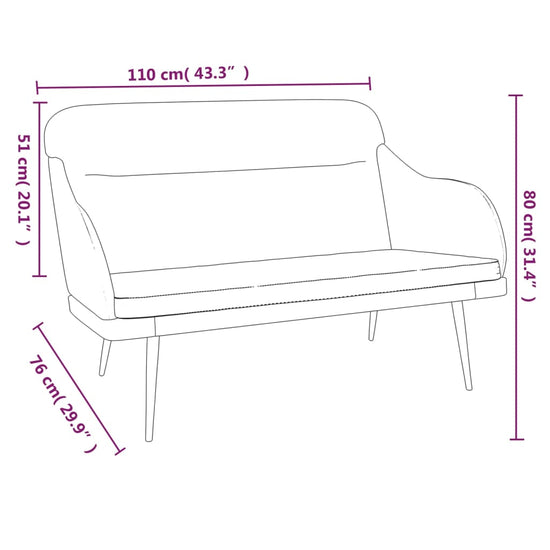 Bankje 110x76x80 cm fluweel lichtgrijs MeubelReus