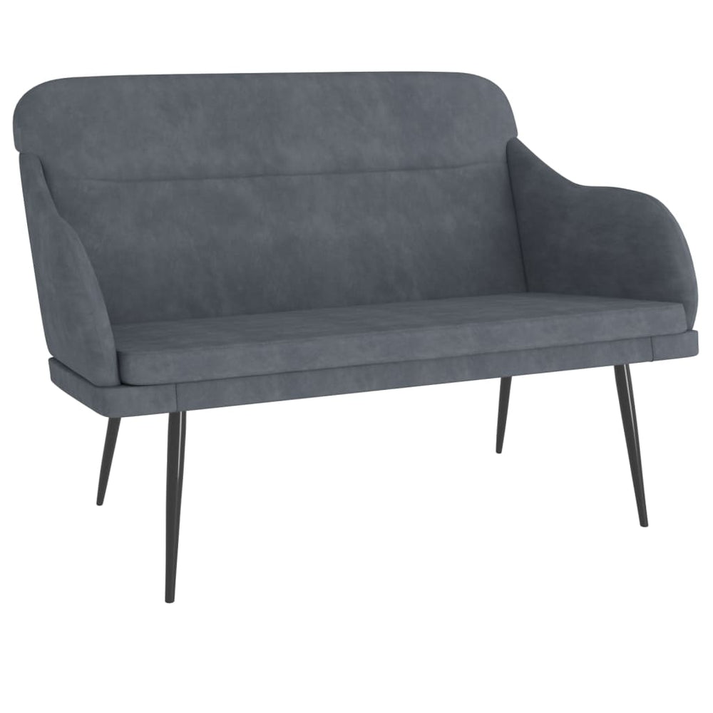 Bankje 110x76x80 cm fluweel donkergrijs MeubelReus