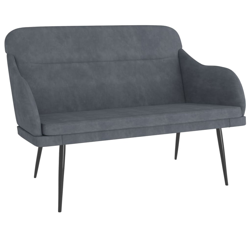 Bankje 110x76x80 cm fluweel donkergrijs MeubelReus