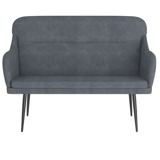 Bankje 110x76x80 cm fluweel donkergrijs MeubelReus