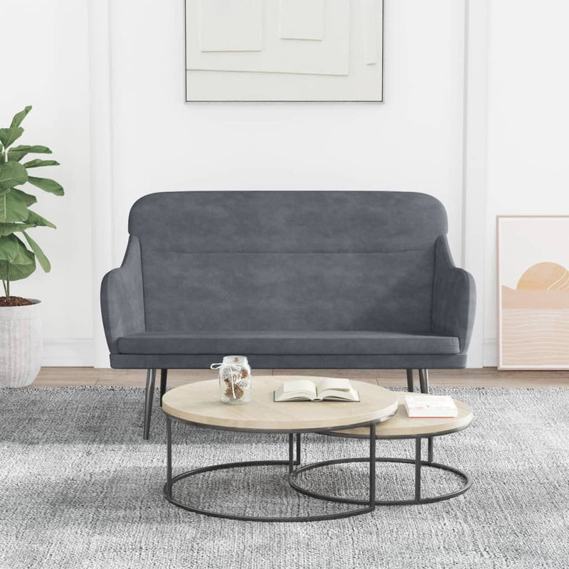 Bankje 110x76x80 cm fluweel donkergrijs MeubelReus