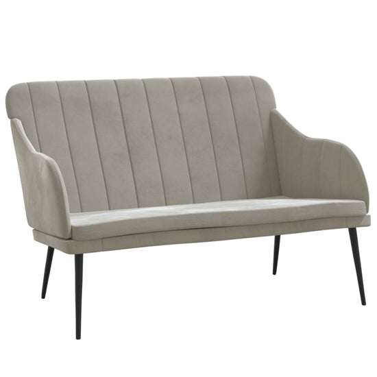 Bankje 110x76x80 cm fluweel lichtgrijs MeubelReus