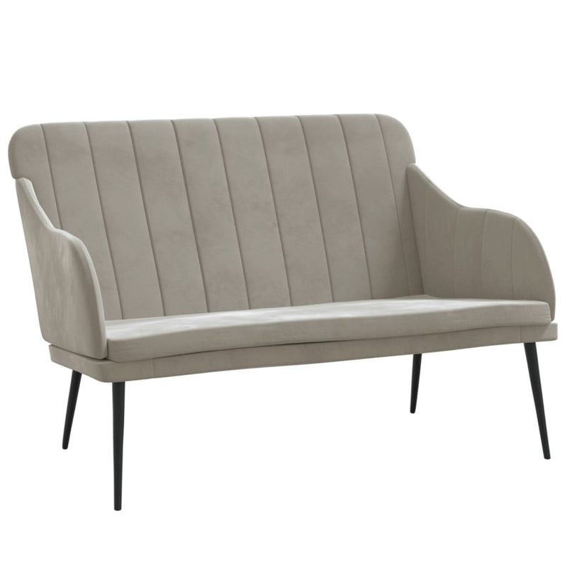 Bankje 110x76x80 cm fluweel lichtgrijs MeubelReus