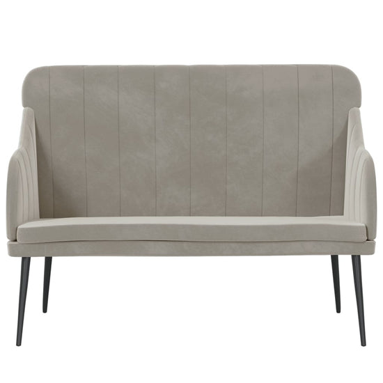 Bankje 110x76x80 cm fluweel lichtgrijs MeubelReus