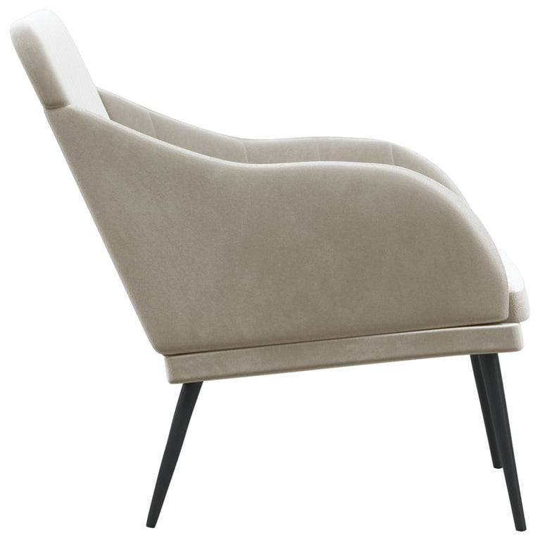 Bankje 110x76x80 cm fluweel lichtgrijs MeubelReus