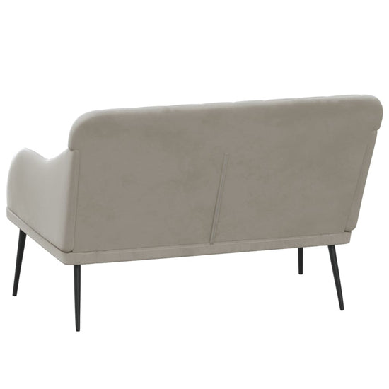 Bankje 110x76x80 cm fluweel lichtgrijs MeubelReus
