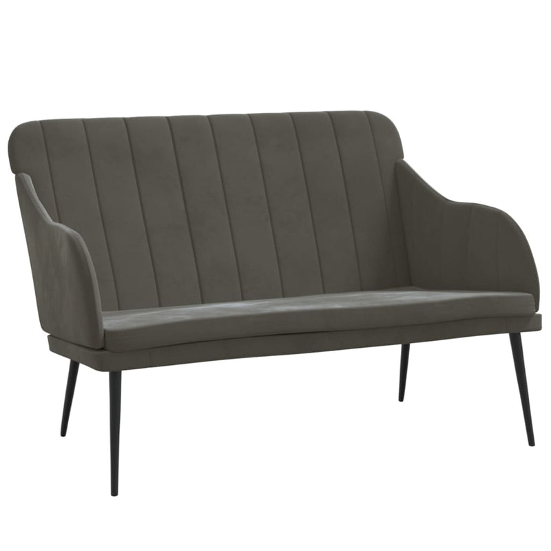 Bankje 110x76x80 cm fluweel donkergrijs MeubelReus