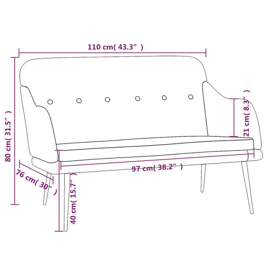 Bankje 110x76x80 cm stof donkergrijs MeubelReus