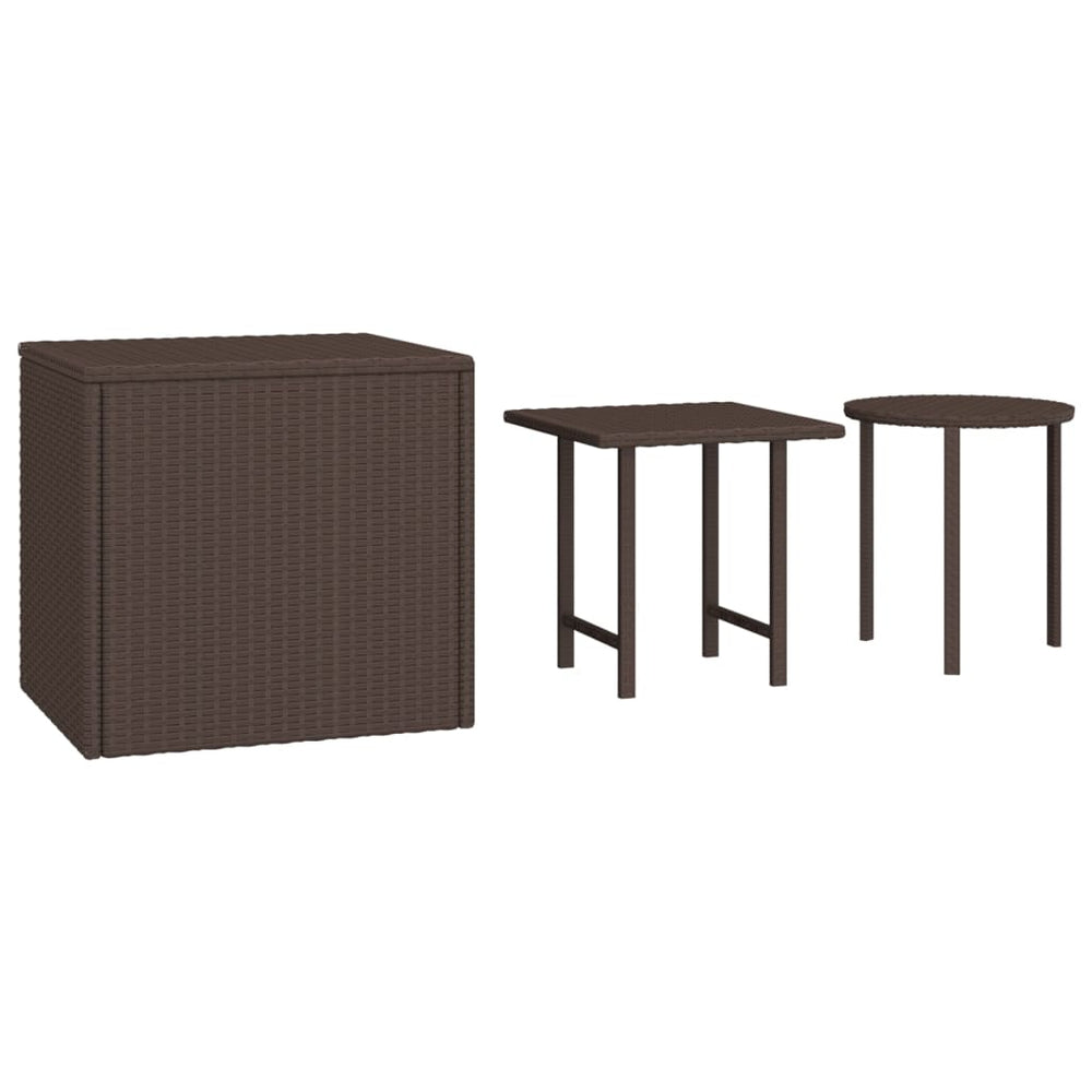 Bijzettafels 3 st poly rattan bruin MeubelReus