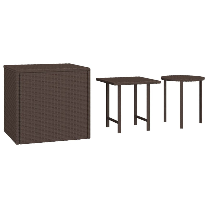 Bijzettafels 3 st poly rattan bruin MeubelReus