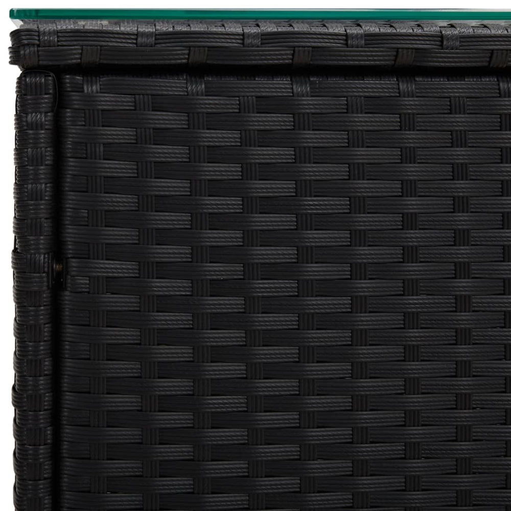 Bijzettafel 40x37x40,5 cm poly rattan en gehard glas zwart MeubelReus