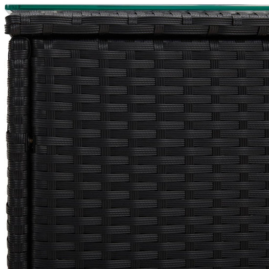 Bijzettafel 40x37x40,5 cm poly rattan en gehard glas zwart MeubelReus