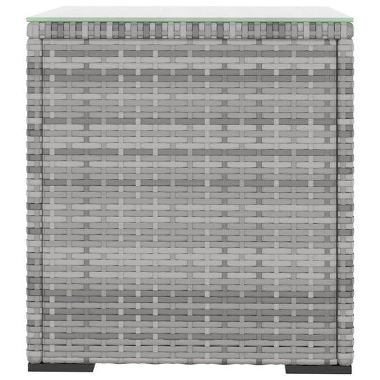 Bijzettafel 40x37x40,5 cm poly rattan en gehard glas grijs MeubelReus