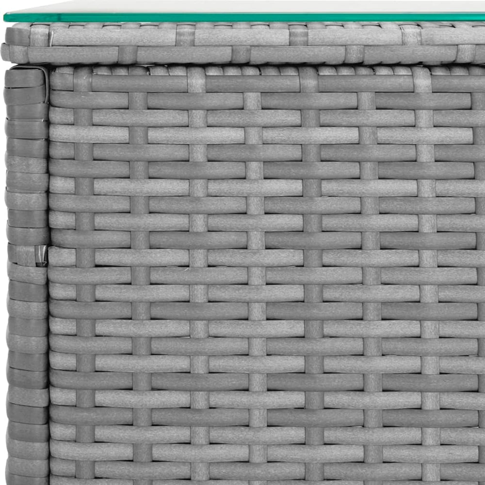 Bijzettafel 40x37x40,5 cm poly rattan en gehard glas grijs MeubelReus