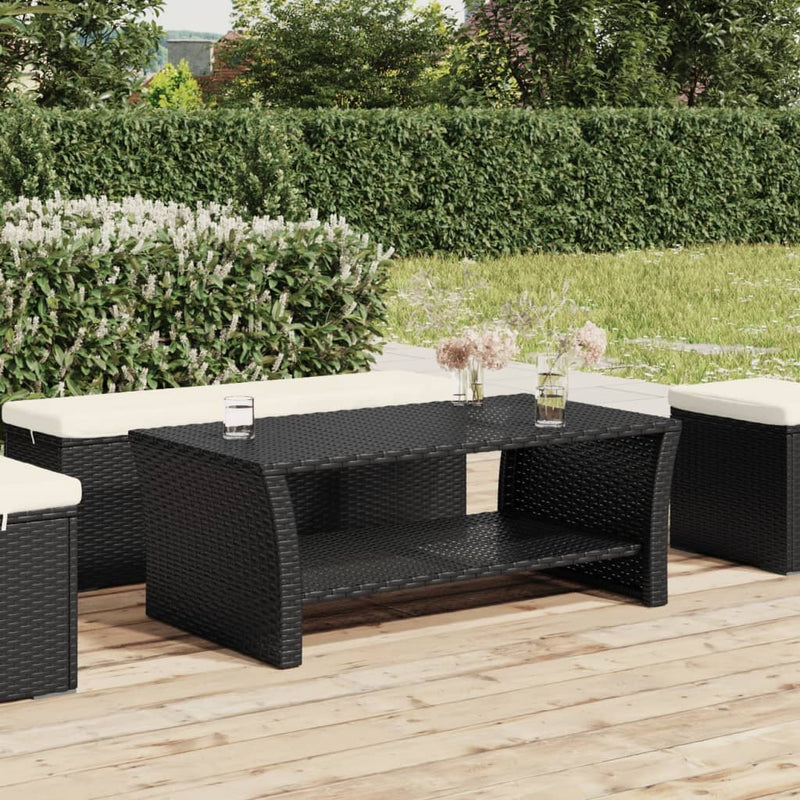Salontafel 100x50x40 cm poly rattan zwart