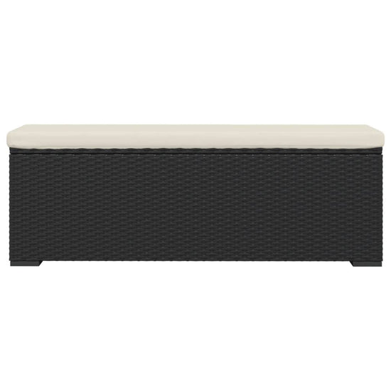 Voetenbankje met kussen 110x30x40 cm poly rattan zwart MeubelReus