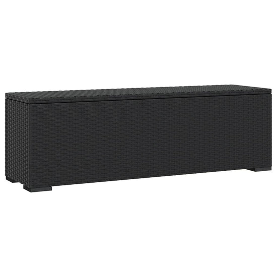 Voetenbankje met kussen 110x30x40 cm poly rattan zwart MeubelReus