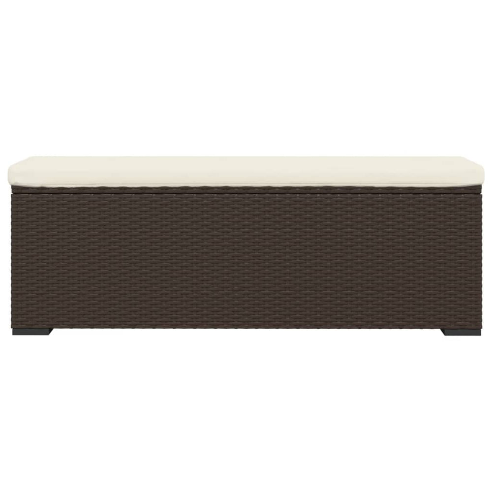 Hocker met kussen 110x30x40 cm poly rattan bruin MeubelReus