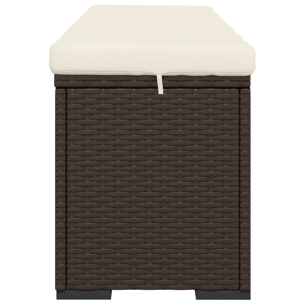 Hocker met kussen 110x30x40 cm poly rattan bruin MeubelReus