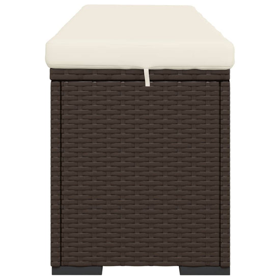 Hocker met kussen 110x30x40 cm poly rattan bruin MeubelReus