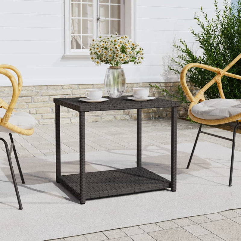 Bijzettafel 55x45x49 cm poly rattan zwart MeubelReus