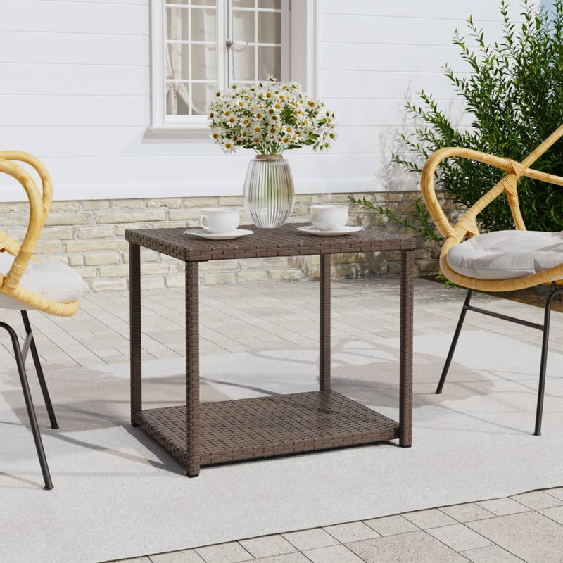 Bijzettafel 55x45x49 cm poly rattan bruin MeubelReus