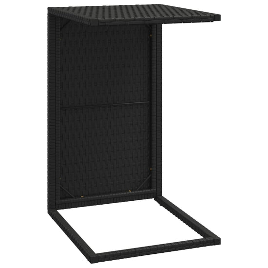 Bijzettafel C-vormig 40x35x60 cm poly rattan zwart MeubelReus