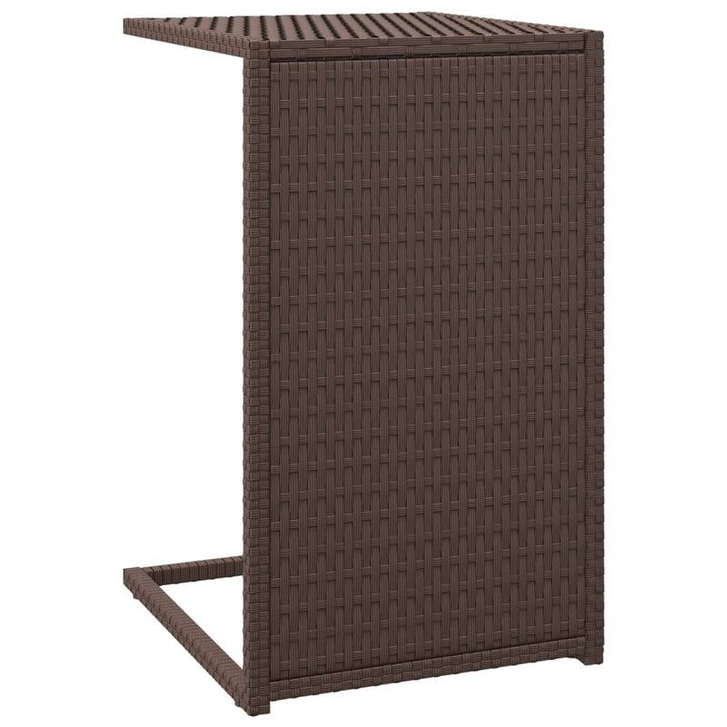 Bijzettafel C-vormig 40x35x60 cm poly rattan bruin MeubelReus
