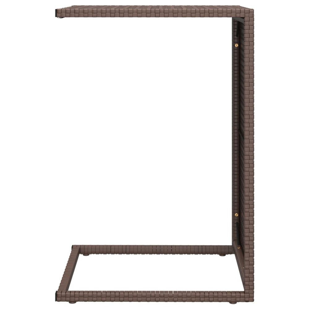 Bijzettafel C-vormig 40x35x60 cm poly rattan bruin MeubelReus