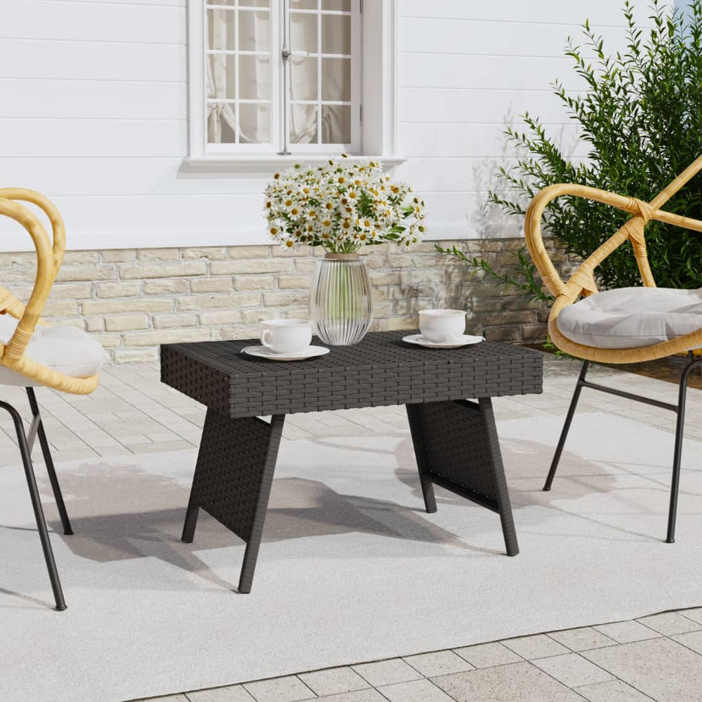Bijzettafel inklapbaar 60x40x38 cm poly rattan zwart MeubelReus