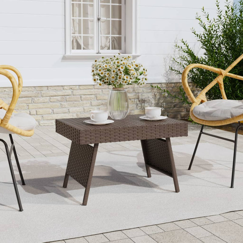 Bijzettafel inklapbaar 60x40x38 cm poly rattan bruin MeubelReus