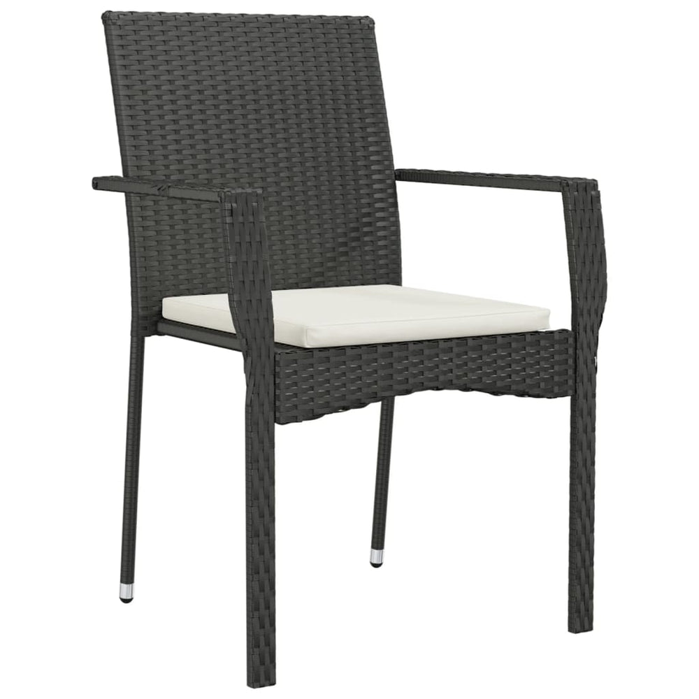 Tuinstoelen 2 st met kussens poly rattan zwart MeubelReus