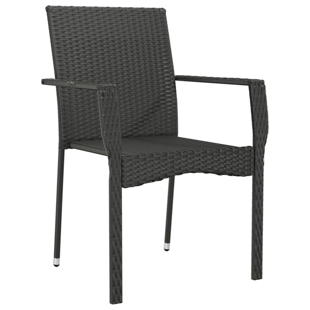 Tuinstoelen 2 st met kussens poly rattan zwart MeubelReus